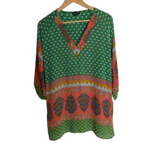 Tolani Nisha Green Silk Tunic Small